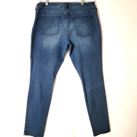Decree Womens Jeans Size 17Junior Blue Denim Whiskered Skinny Low Rise - Picture 2 of 12